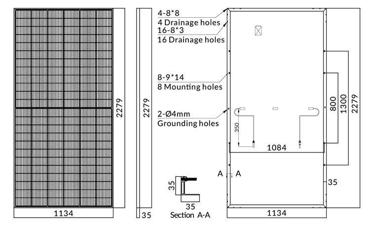 Full Pine-Sol All Black Frame 500watt 500 550W 600W 600 700 W 1000W Solar Monocrystalline Photovoltaic Panels