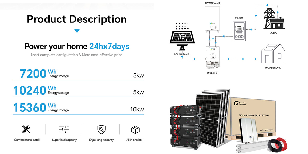 3.6kw 5kw 6kw 10kw solar power system